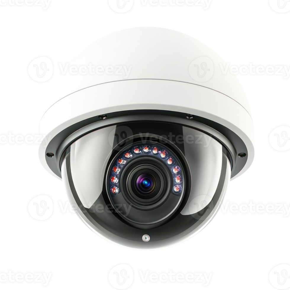 Interior security camera installed on a ceiling for monitoring spaces at any time png