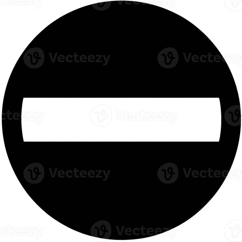 No entry symbol displayed on a solid black circular background to indicate restricted access png