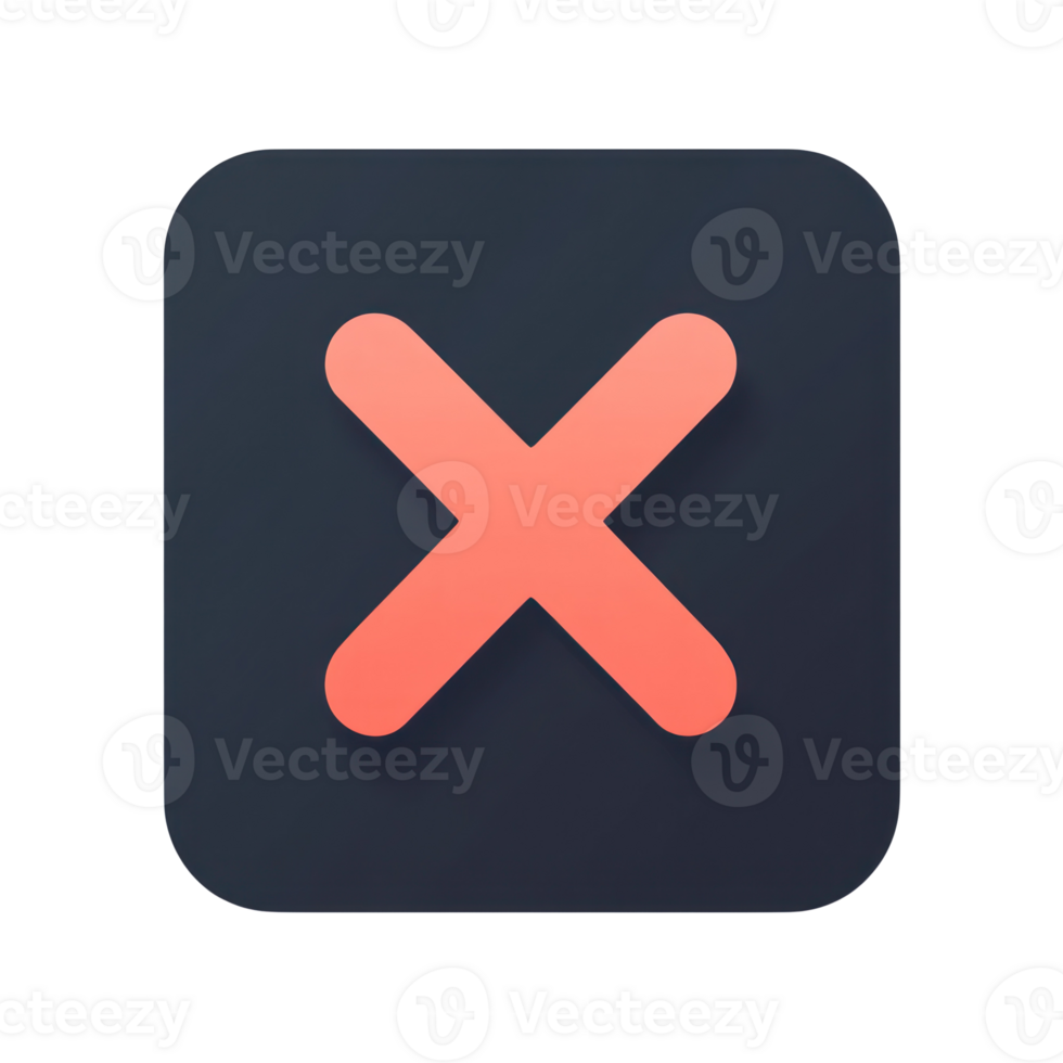 Close icon in modern design with a clean layout and vibrant colors suitable for user interface applications png