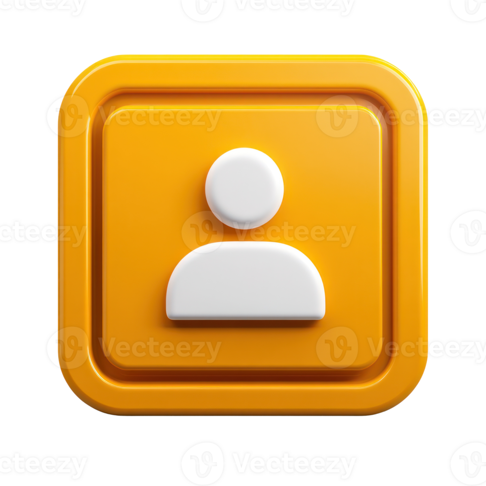 Icon representing a user profile symbol on an isolated background for digital applications png