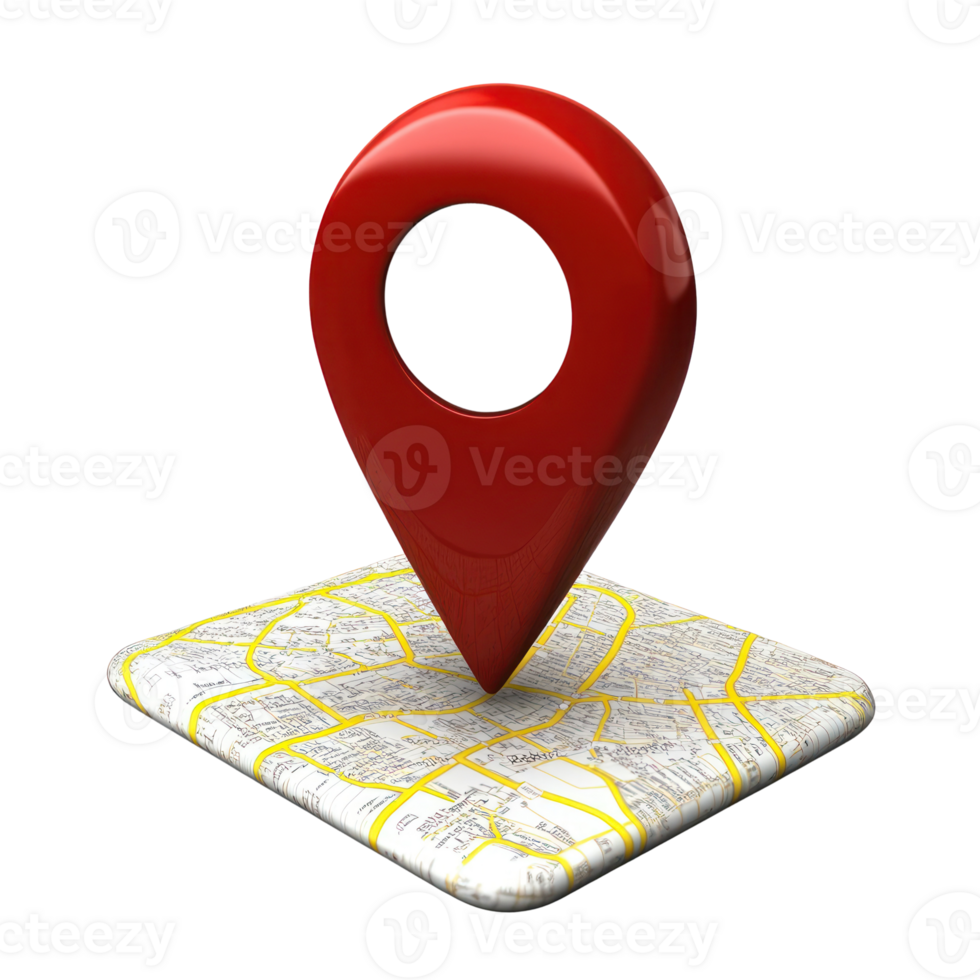 Red location pointer marker on a map highlighting site navigation and destination finding png