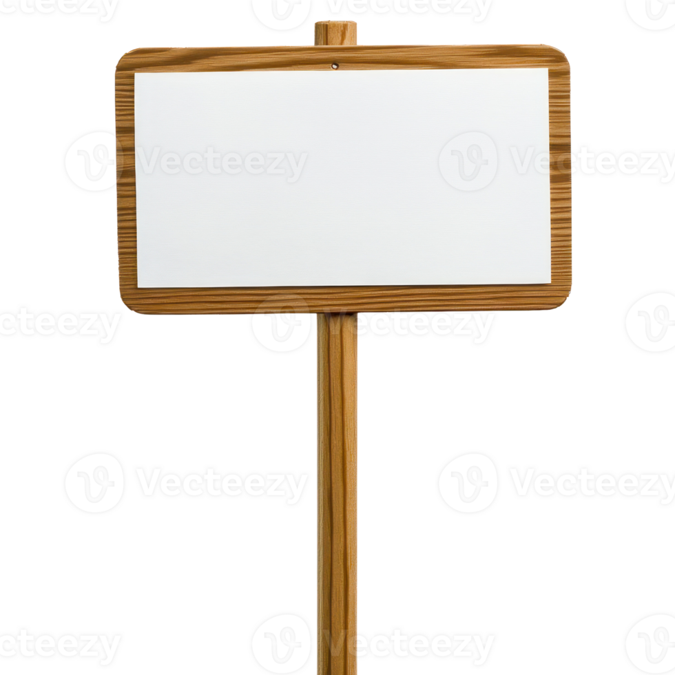 Wooden signboard ready for custom messages or presentations in a clean and isolated format png
