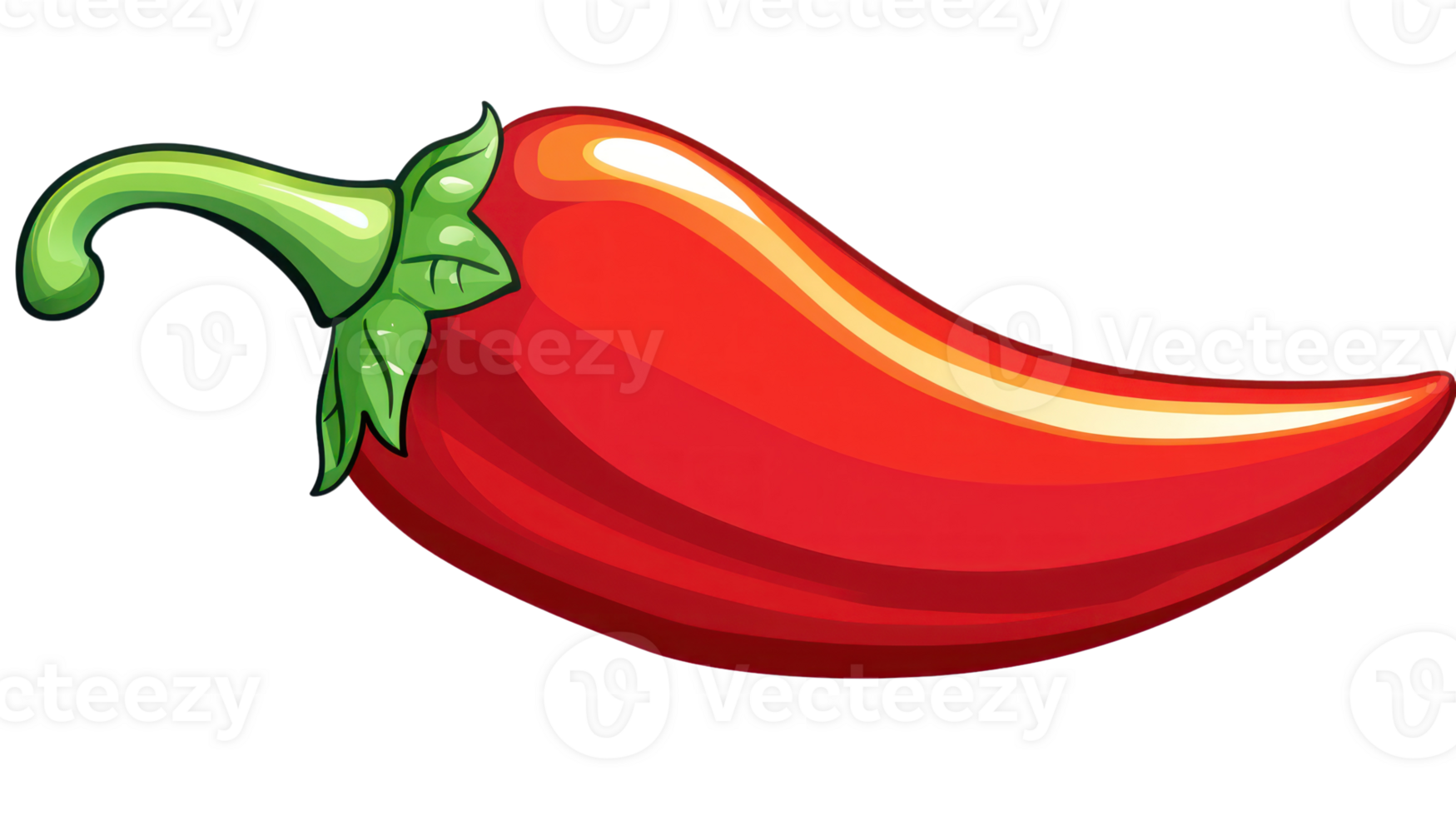Vibrant red chili pepper isolated on white background perfect for culinary designs and spice illustrations png