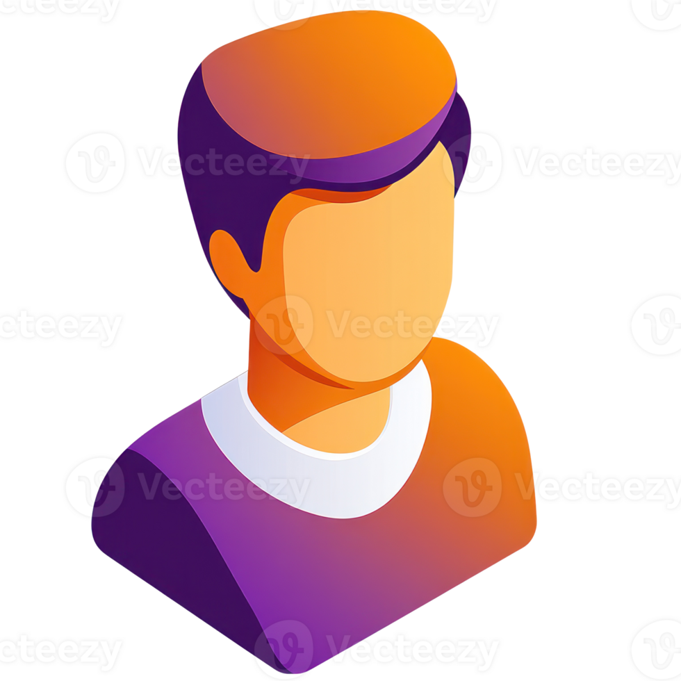 Stylized 3D avatar illustration featuring a generic male character with a simple design png