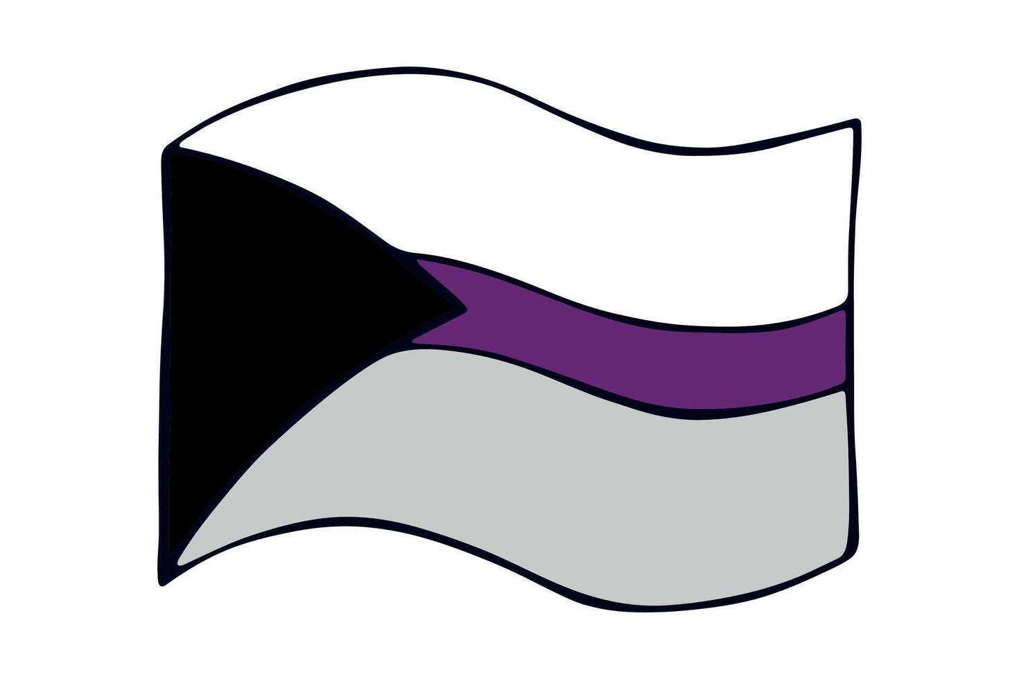 LGBTQIA Colorful Demisexual pride flag Happy pride day LGBTQ community Pride Month hand drawn doodle for posters, stickers, logo, cards vector