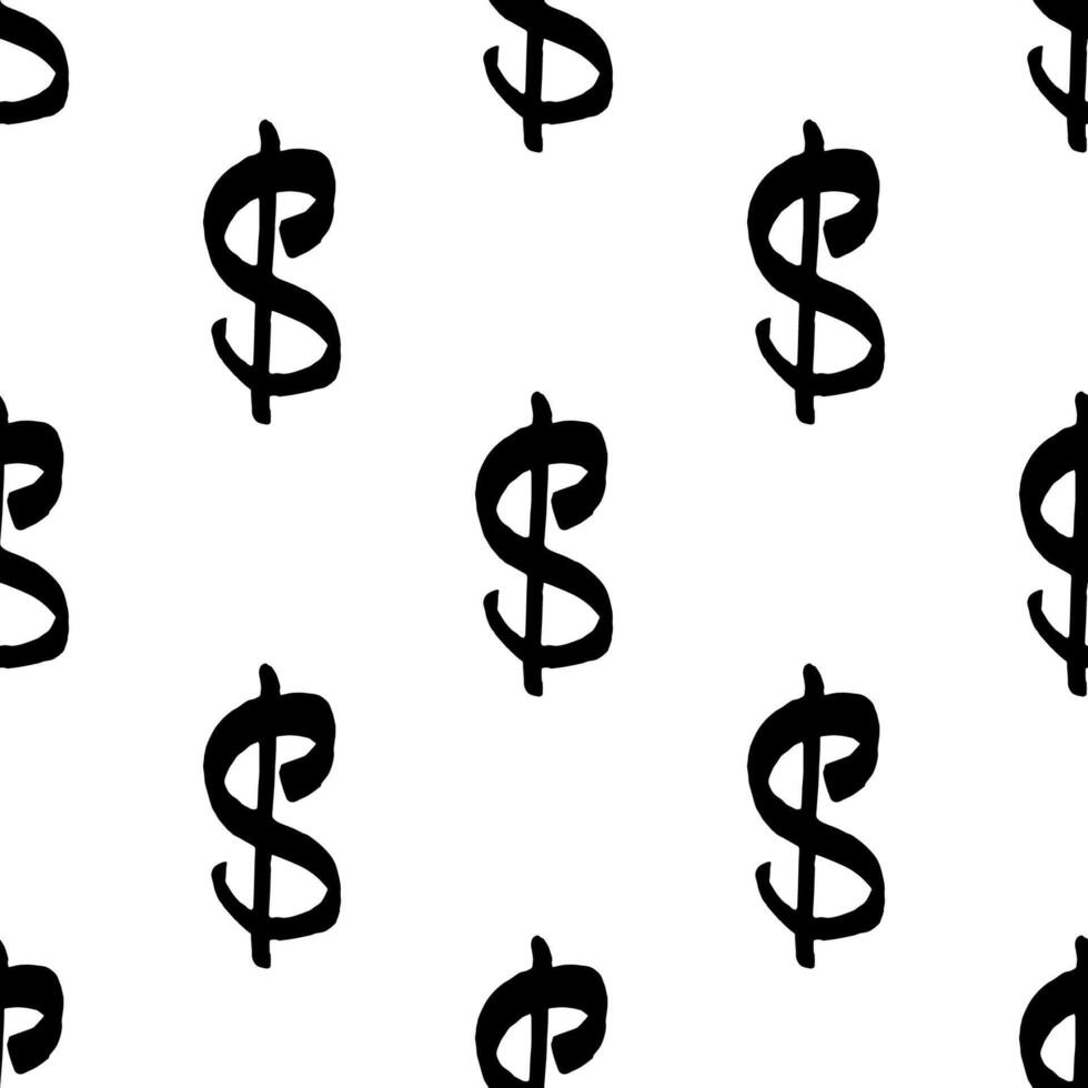 Seamless pattern with dollar currency symbol for decorative print, wrapping paper, greeting cards, wallpaper and fabric twenty-one vector
