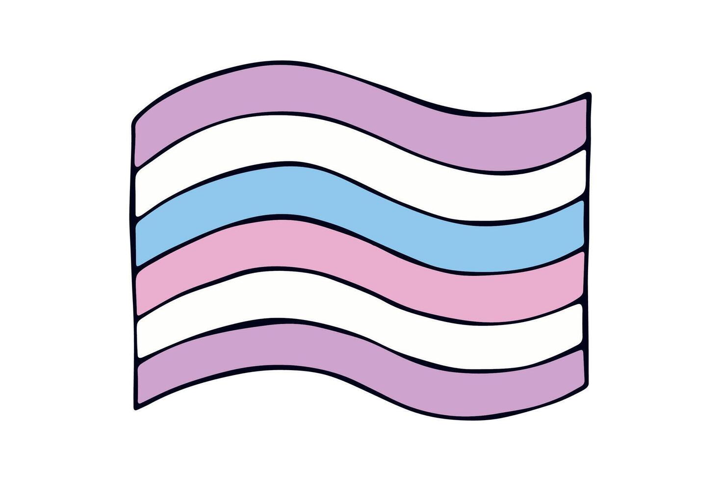 LGBTQIA Colorful Intersex pride flag Happy pride day LGBTQ community Pride Month hand drawn doodle for posters, stickers, logo, cards vector