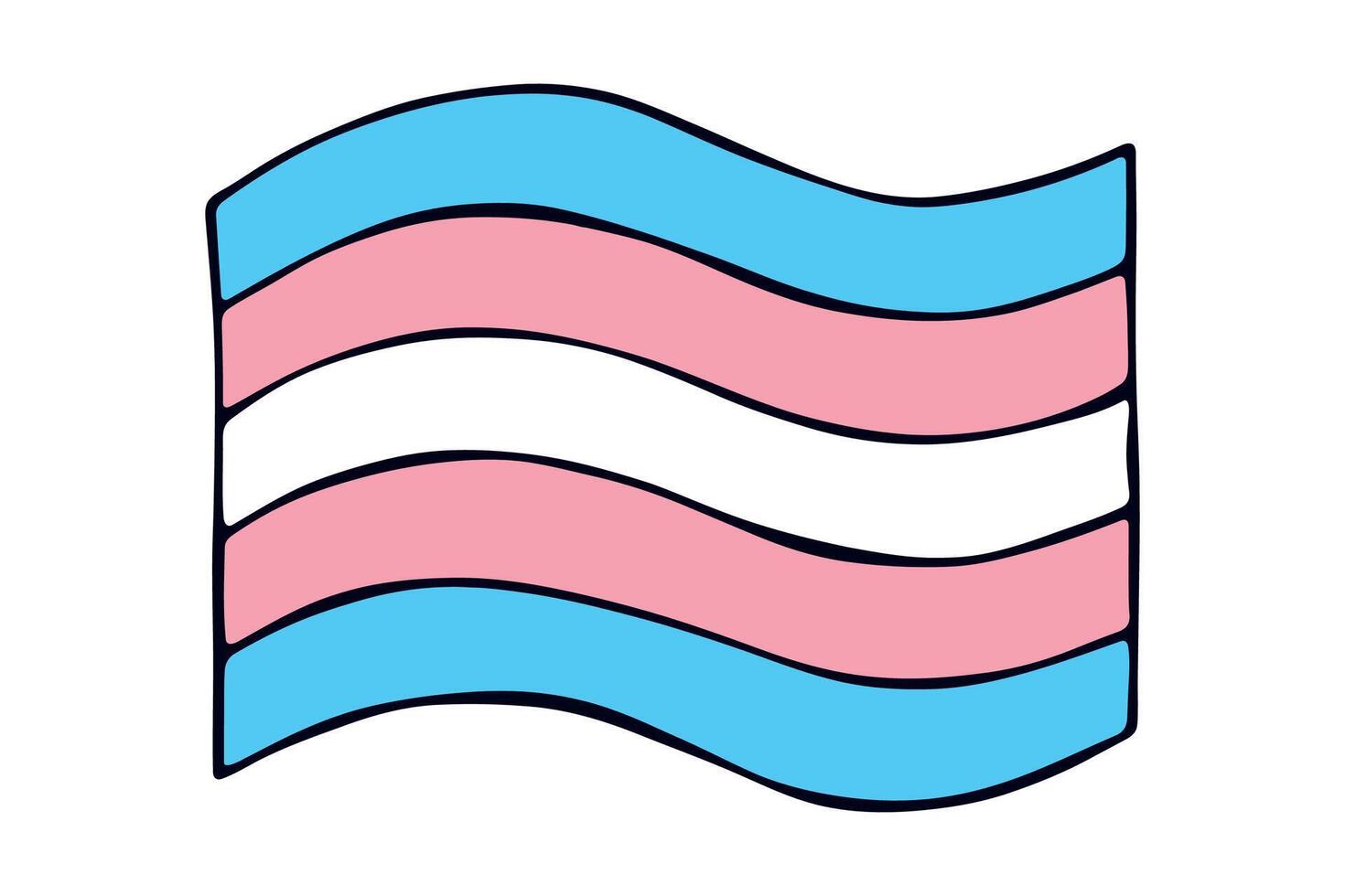 LGBTQIA Colorful Transgender pride flag Happy pride day LGBTQ community Pride Month hand drawn doodle for posters, stickers, logo, cards vector
