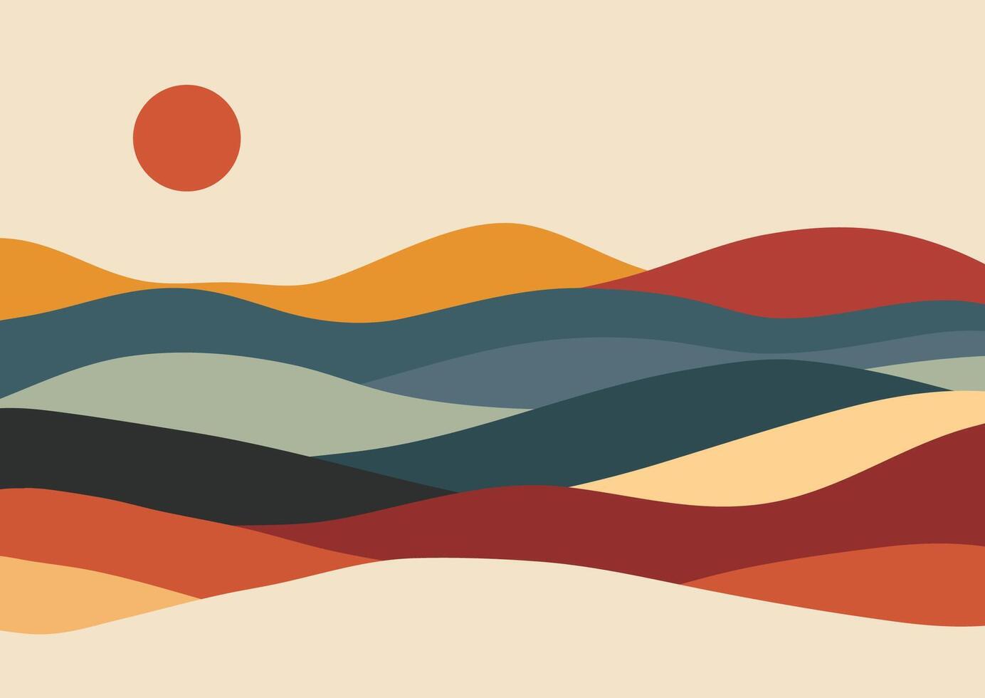 Abstract background with minimal landscape design vector