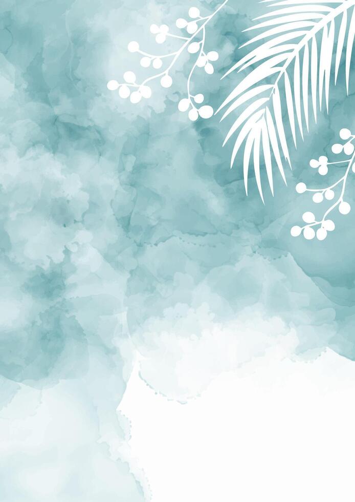 Hand painted watercolour background with floral elements vector