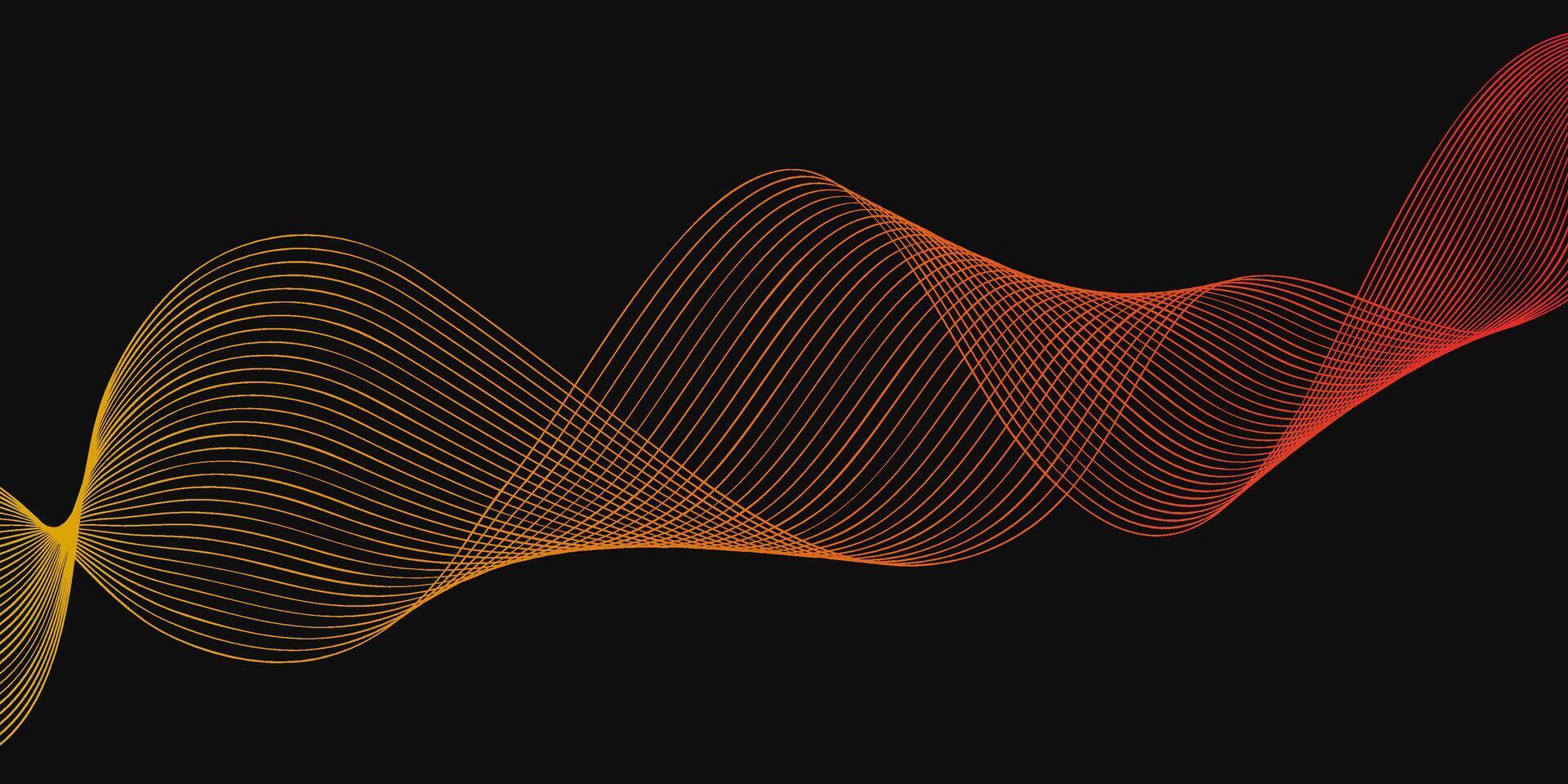 Visual representation of sound waves illustrating dynamic energy and flow in a vibrant color gradient against a dark background vector