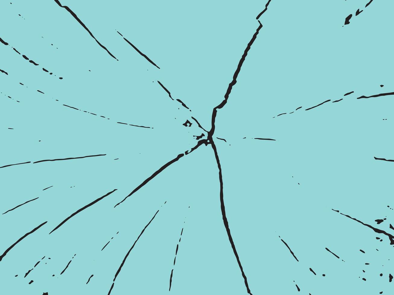 Abstract cracked pattern with jagged black lines on a teal background silhouette vector