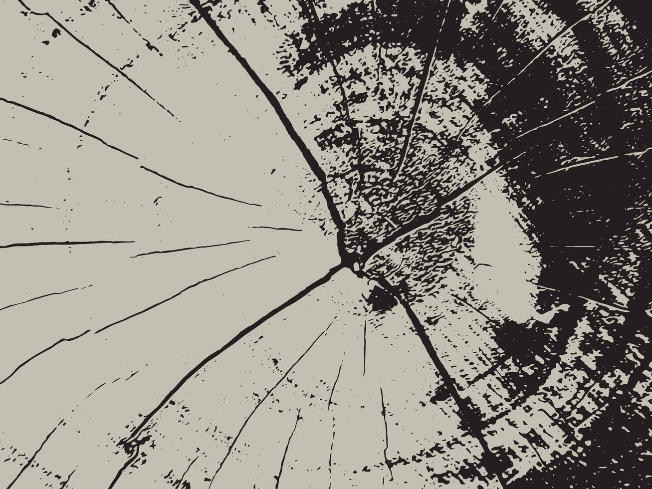 Abstract representation of a tree ring pattern with a stark black and light gray silhouette contrast vector