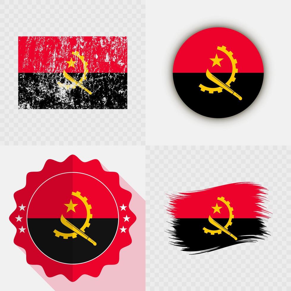 Artistic representations of Angola's flag vector