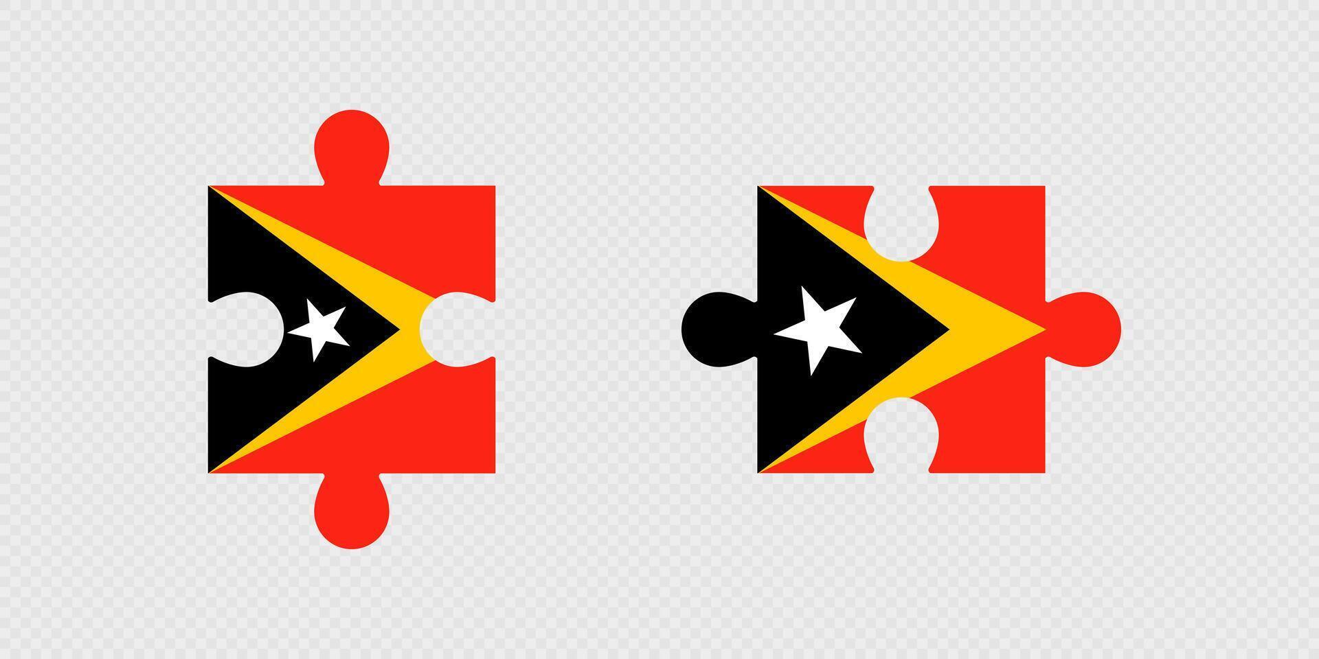 Two puzzle pieces with flag designs vector