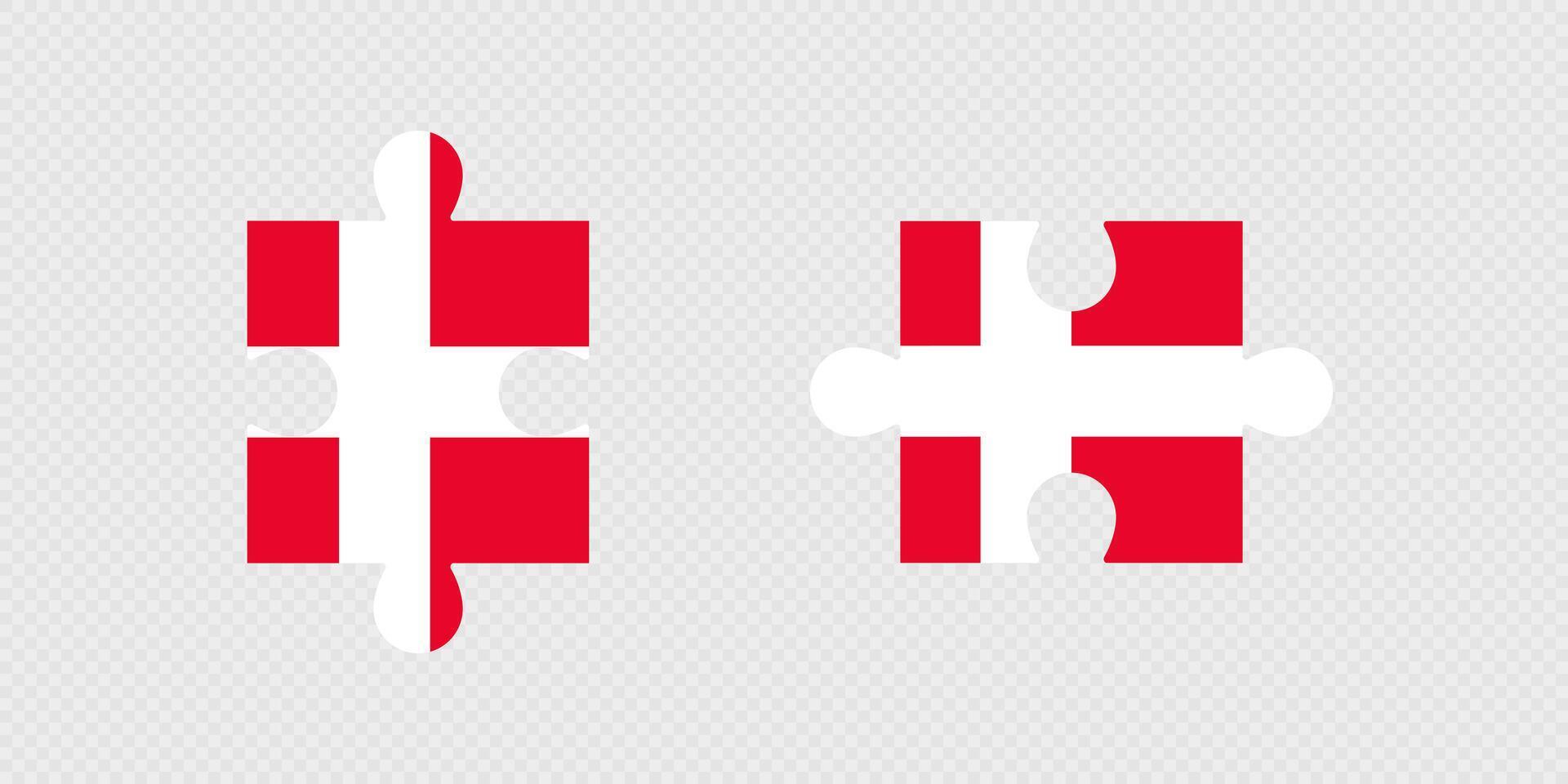 Danish flag puzzle piece design vector