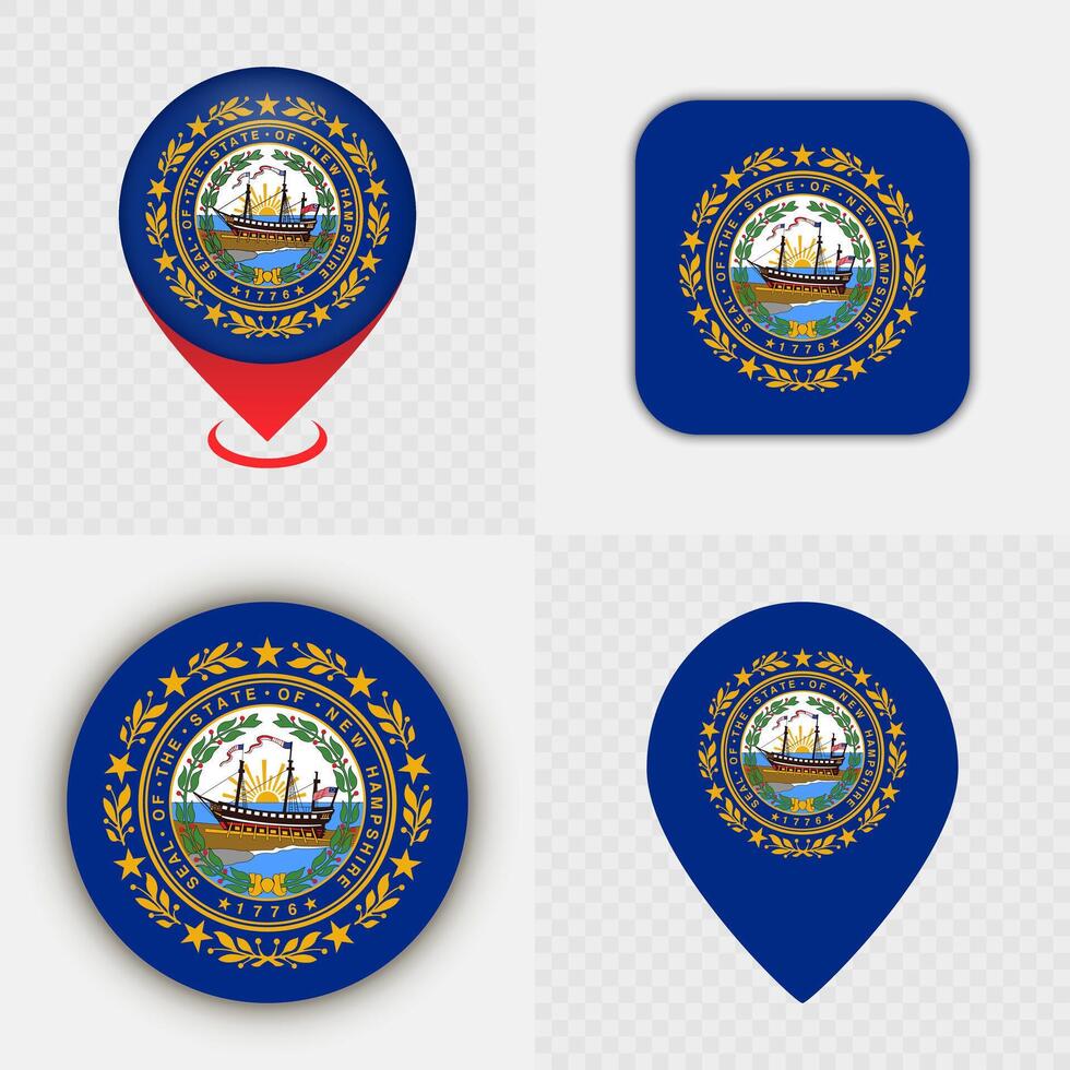 New Hampshire state flag designs vector