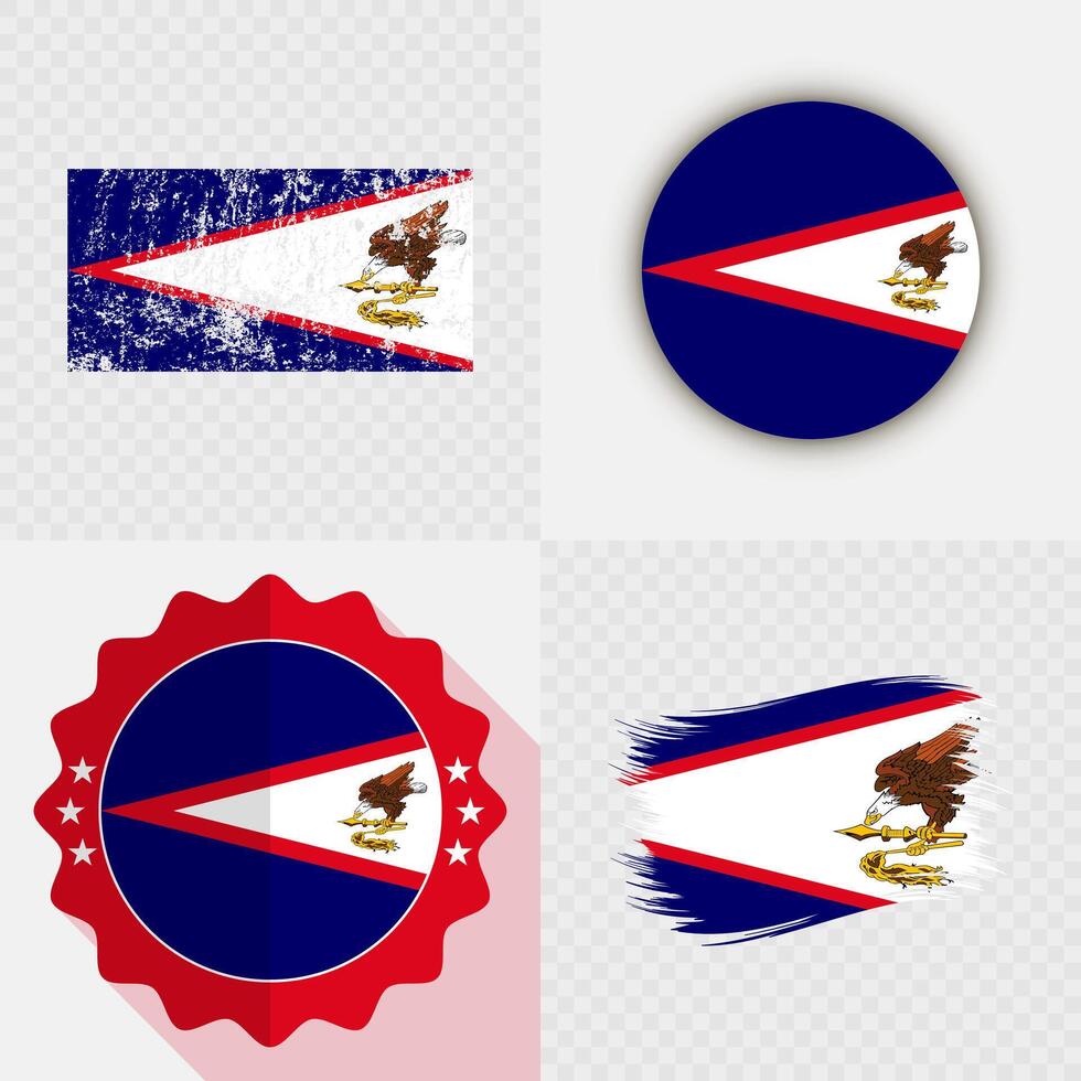 American Samoa National Flag Icon Collection. vector