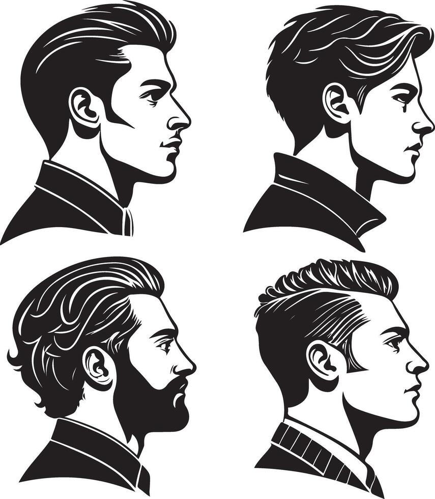 Icon Set of Abstract Male Faces vector