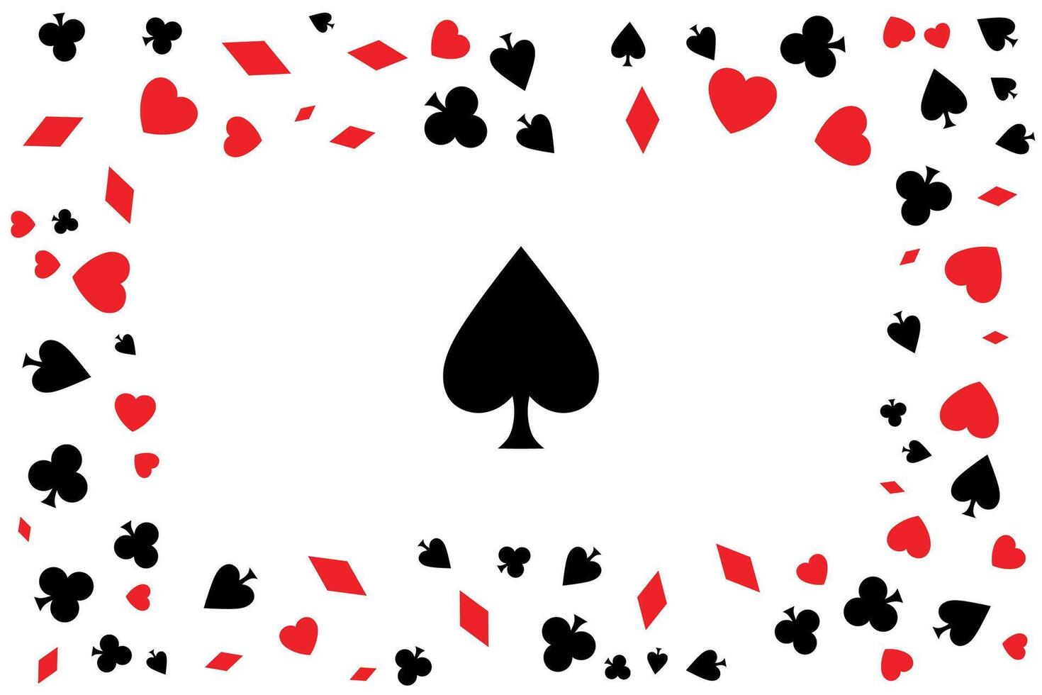 Poker concept frame with ace of spades in the center vector