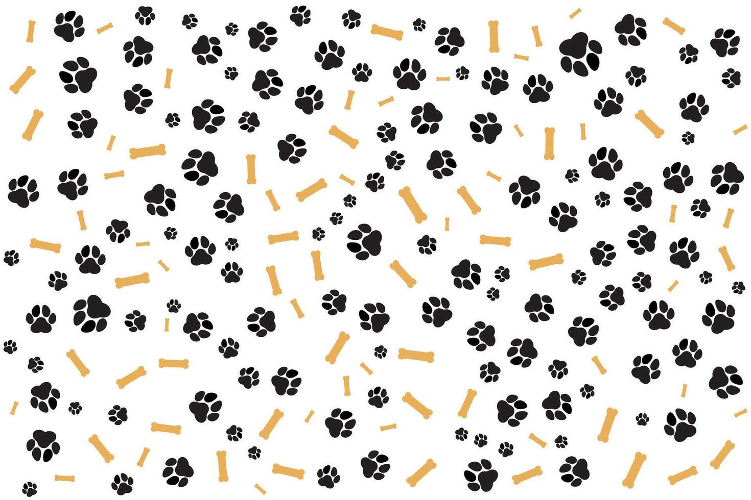 Paw and bones background, very cute design vector