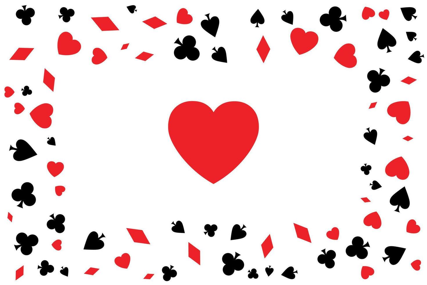 Poker concept frame with ace of hearts in the center vector