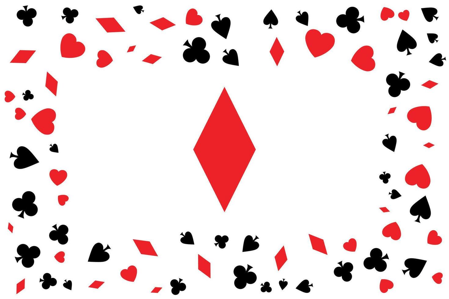 Poker concept frame with ace of diamond in the center vector