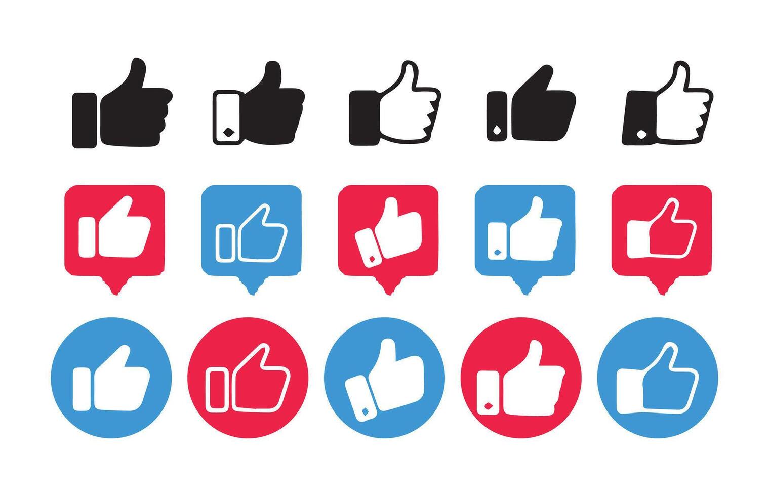 Social Media Feedback Icons. Like and Approval Buttons vector