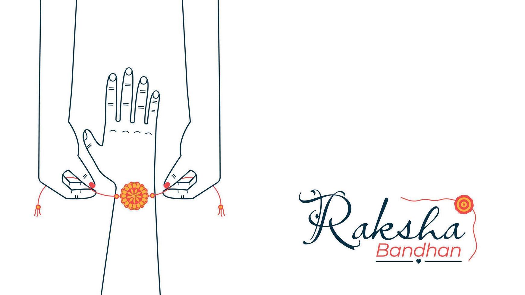 Raksha Bandhan Greeting Design Sister Tying Rakhi on Brother Hand vector