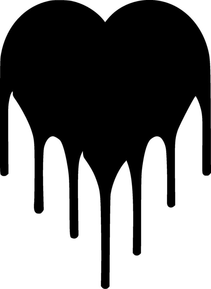 Premium Dripping Heart Design T-Shirt Mug - Unique, High-Quality Gift for Art Lovers and Fashion Enthusiasts Black and White illustration vector