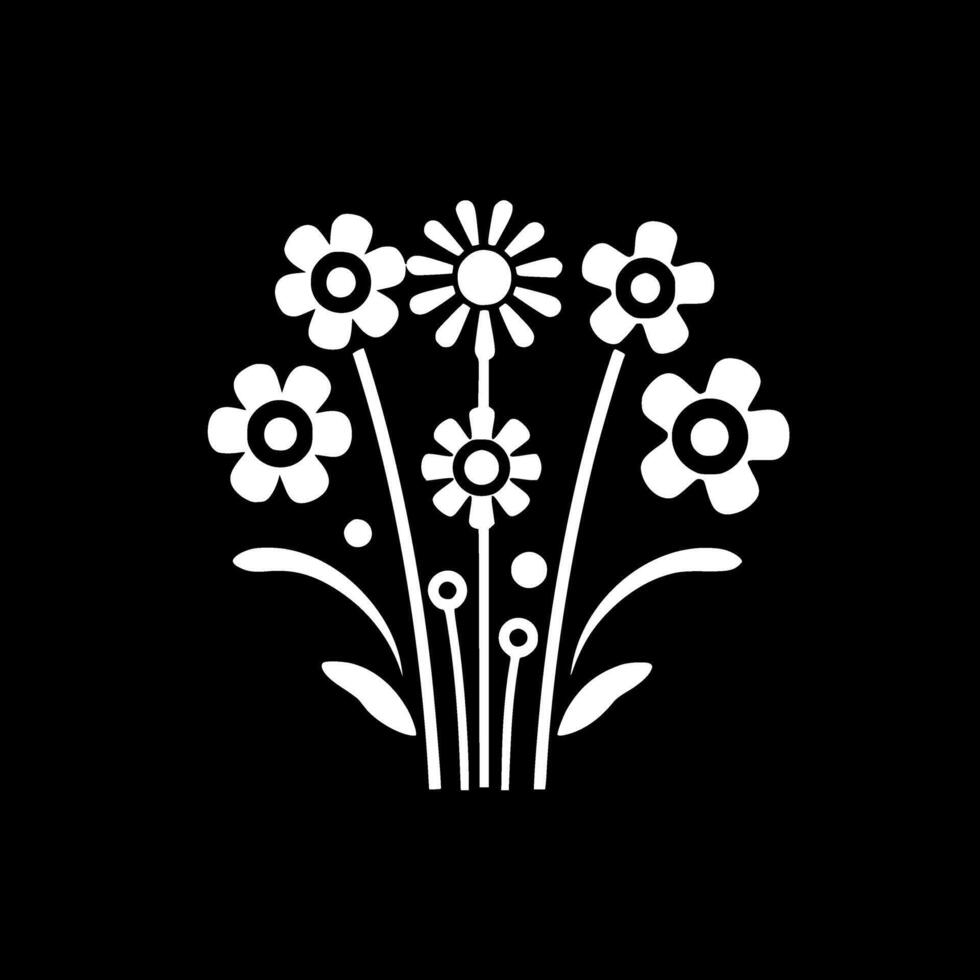 Premium Minimalist Flower Logo - Design for T-Shirt and Mug - Elegant Flat Illustration vector