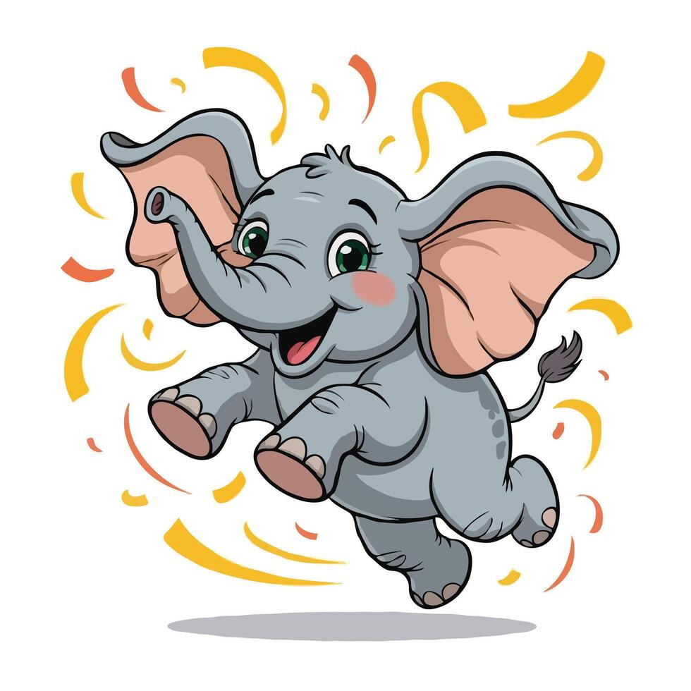 elephant design character happy illustration vector