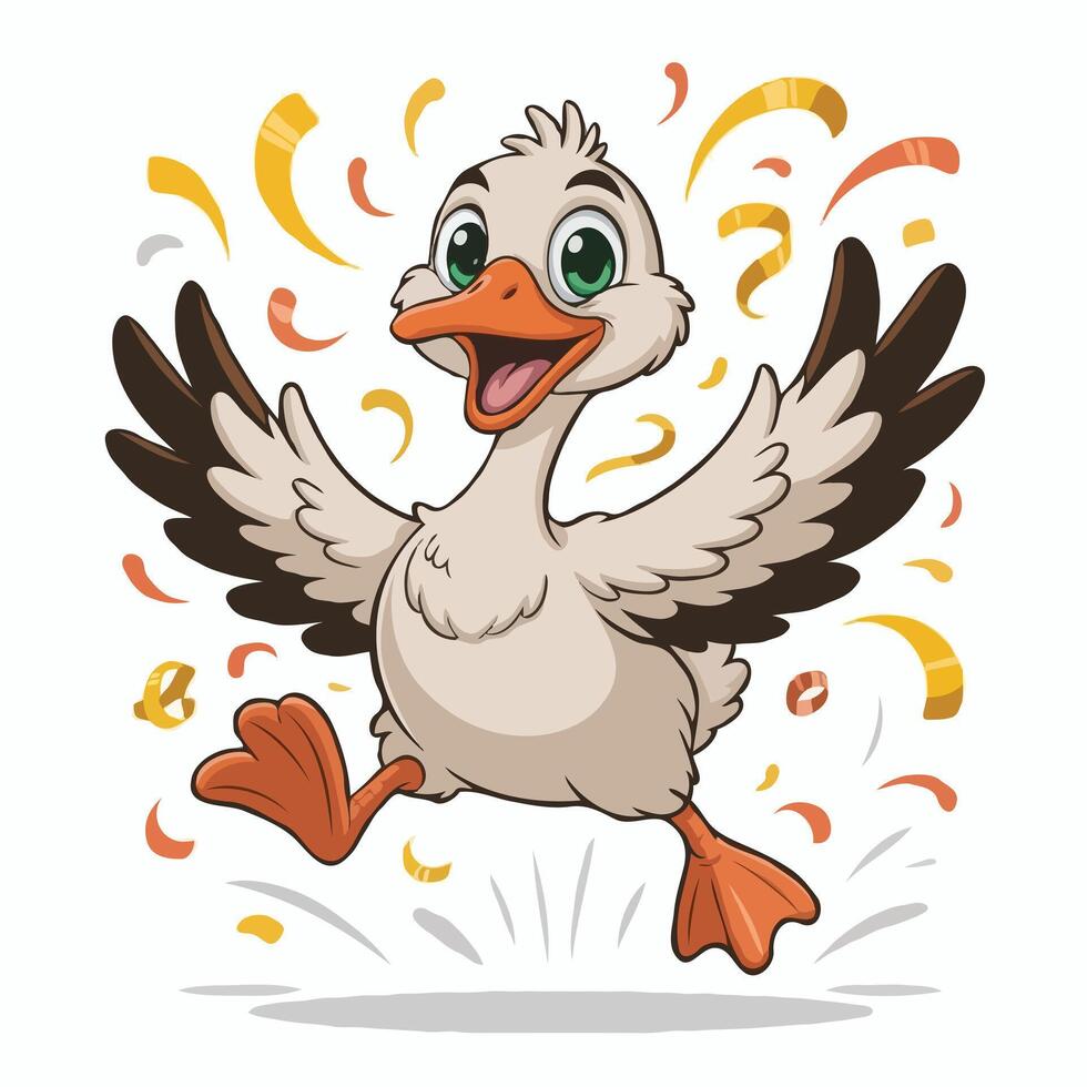 duck design illustration character happy vector
