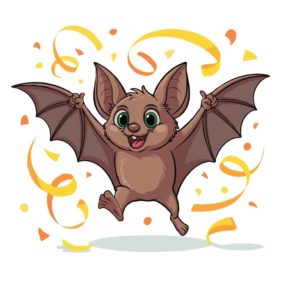 bat illustration character happy design vector