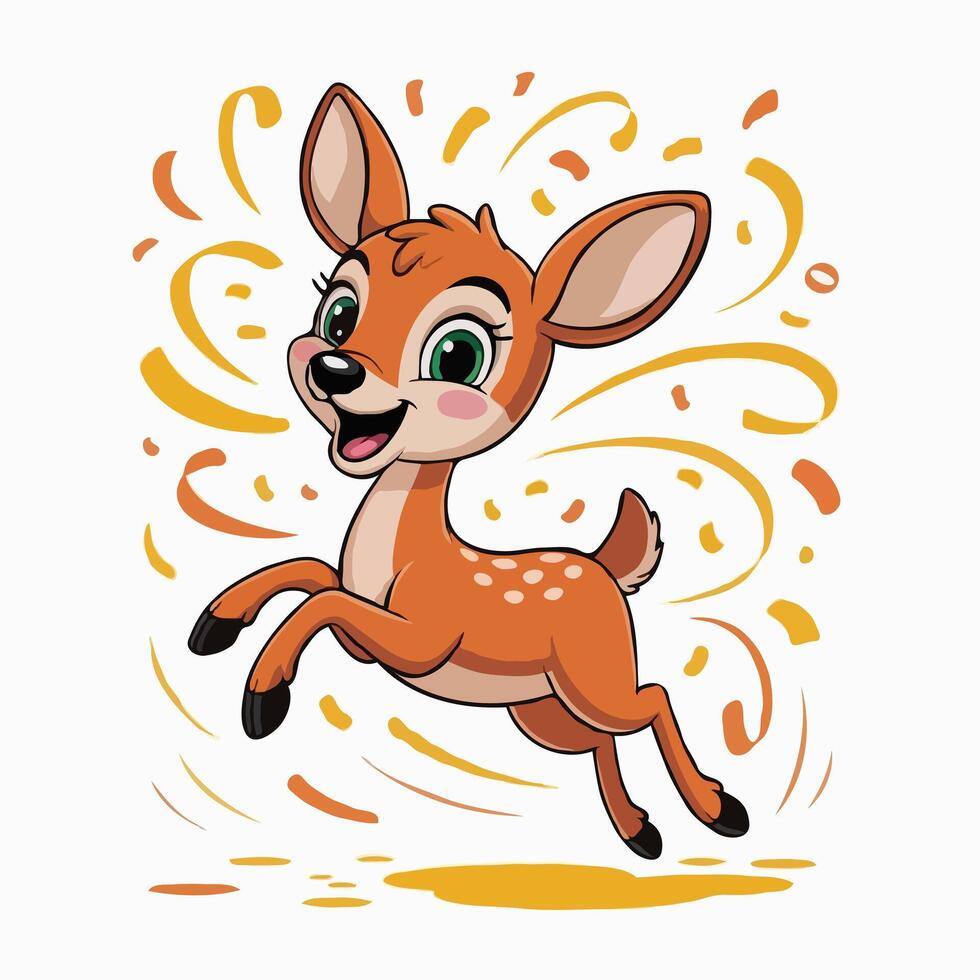 mouse deer illustration design character happy vector