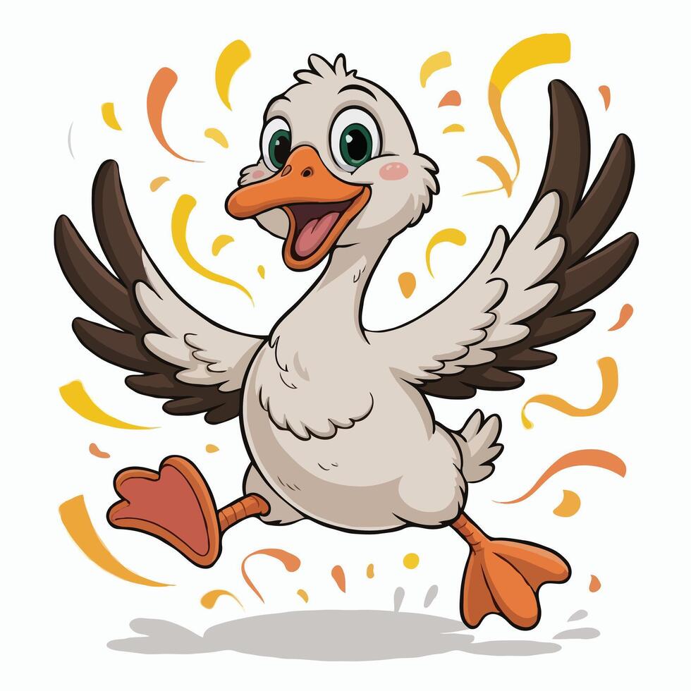 duck design character design posing happy vector