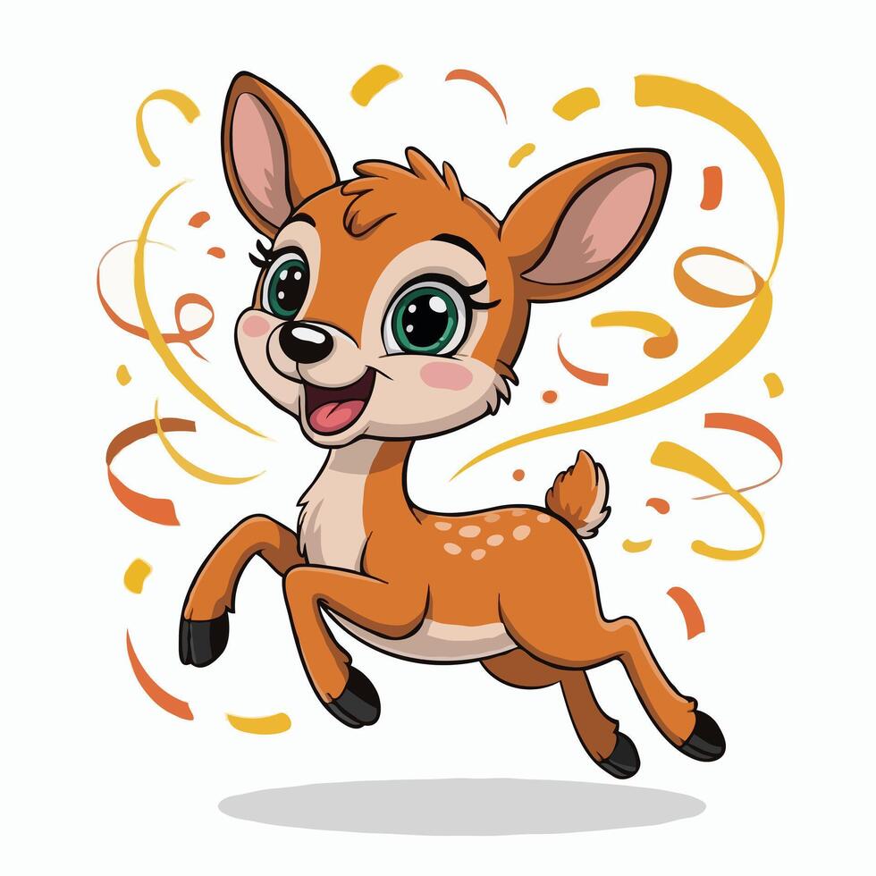 mouse deer character design happy illustration vector