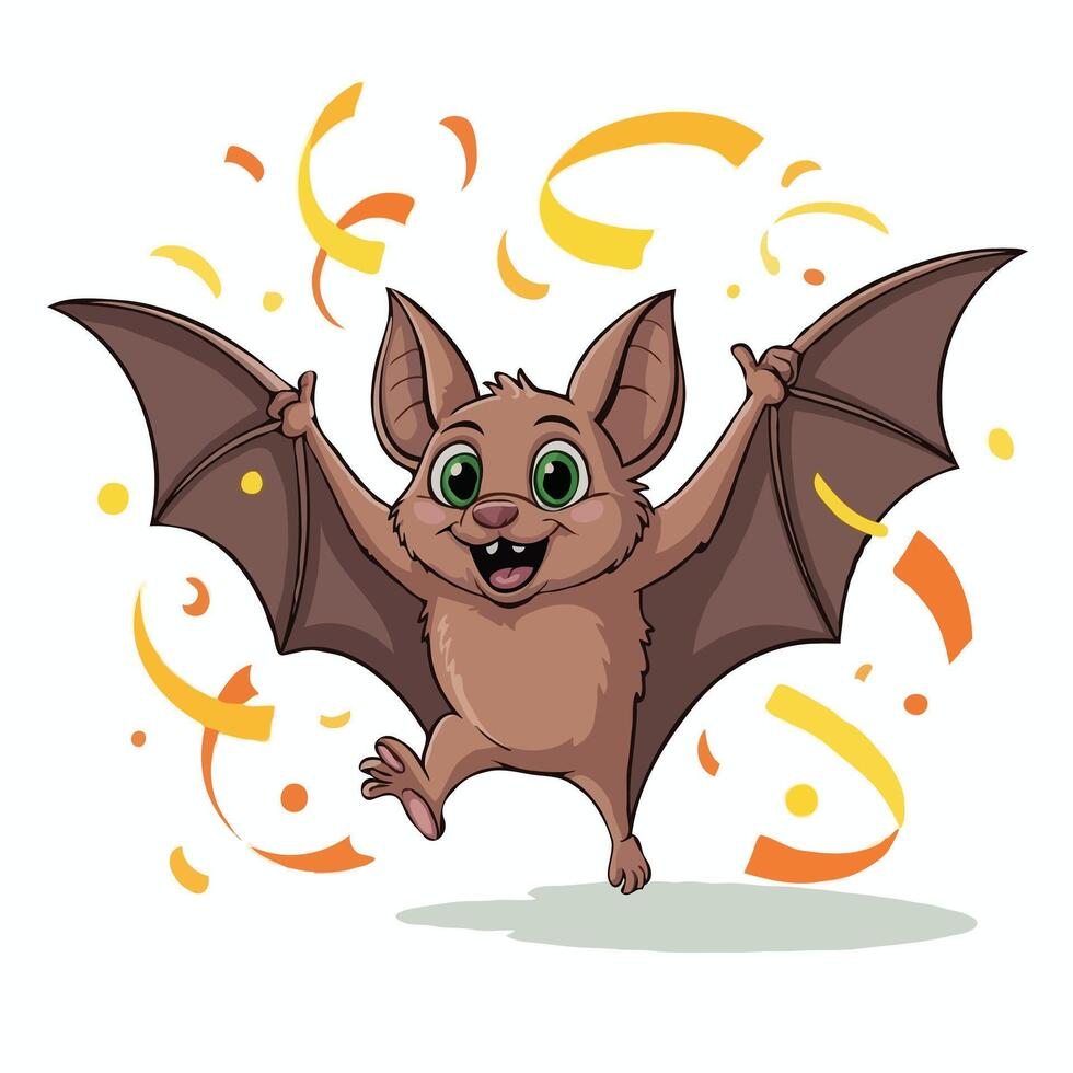 bat illustration character design posing happy vector