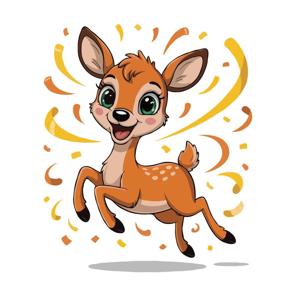 mouse deer illustration design character posing happy vector