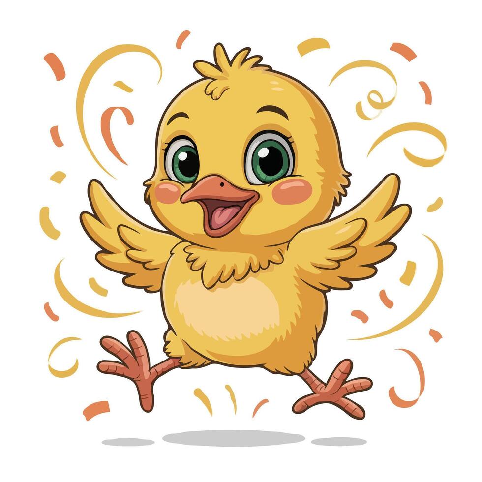 chicks illustration character design happy posing vector