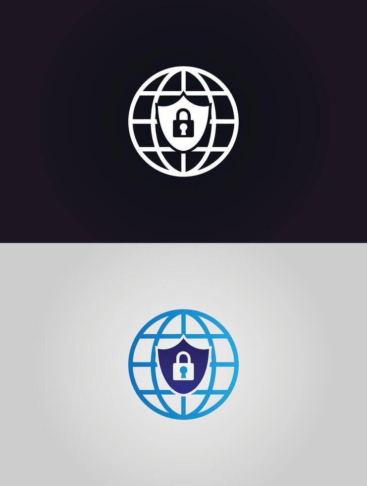 Global security icon vector