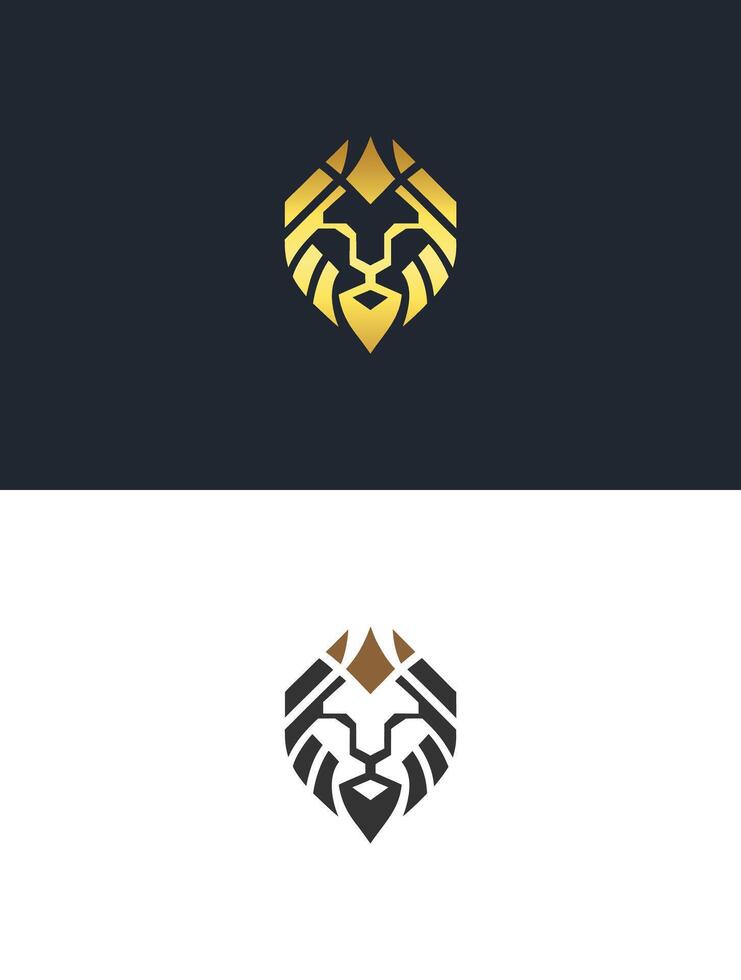 Geometric Lion Head Logo vector
