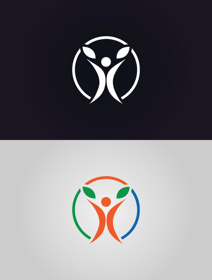 Abstract human figure logo vector