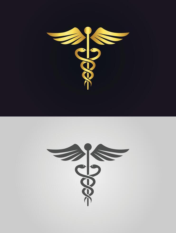 Caduceus symbol logo design template. vector