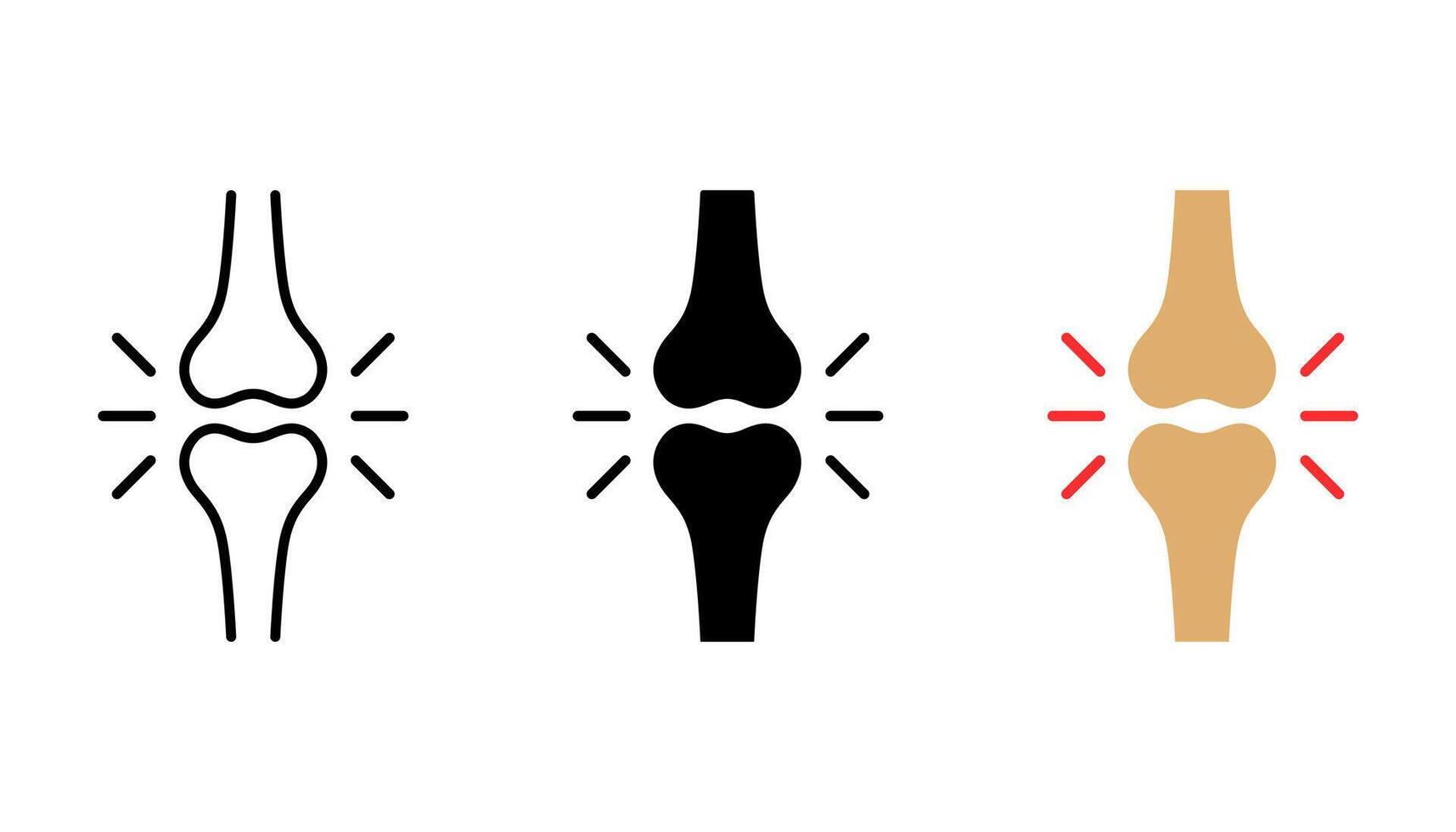 Human knee bone joint icon. Anatomy leg skeleton pictogram. Arthritis, osteoporosis illness of the bone joints icon. Orthopedic health icon. Arthritis knee joint pain icon. vector