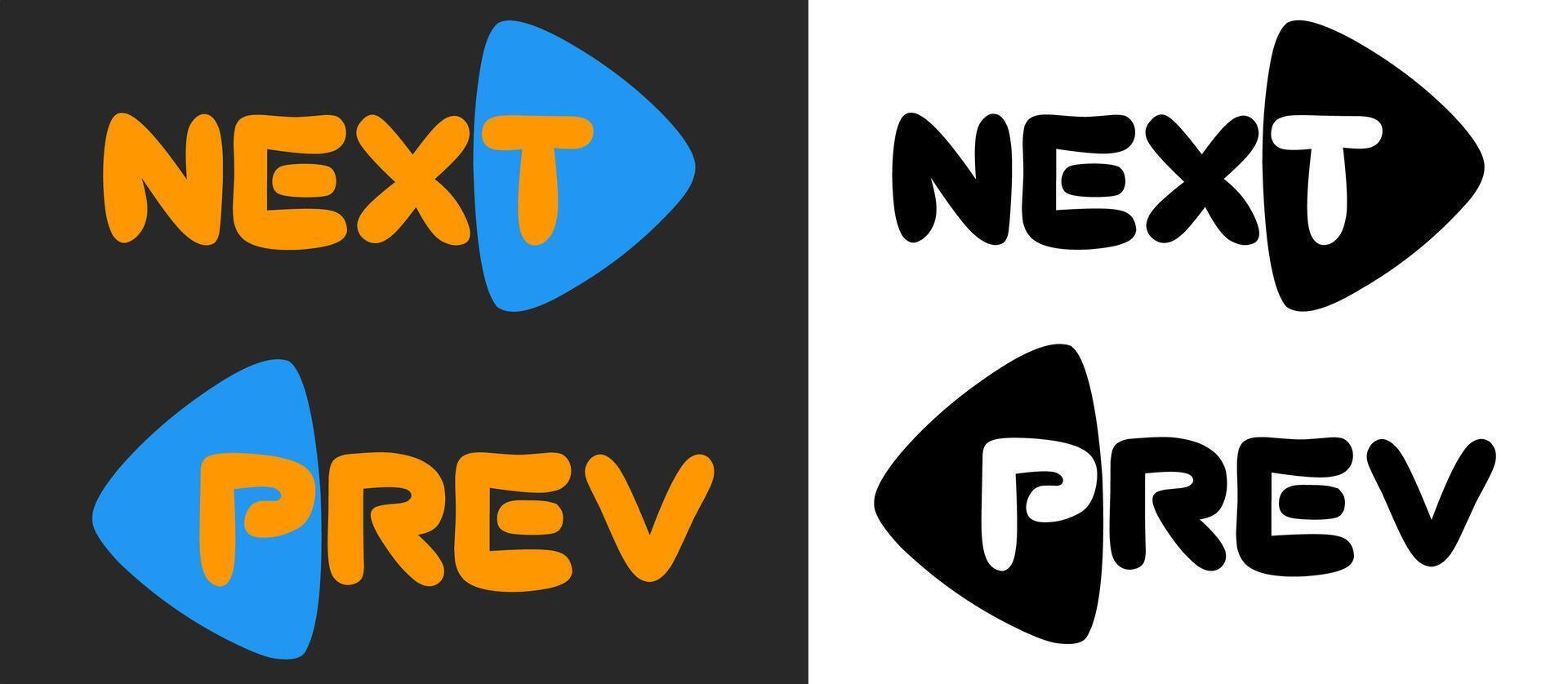 Next and Prev Navigation Buttons with Arrows vector