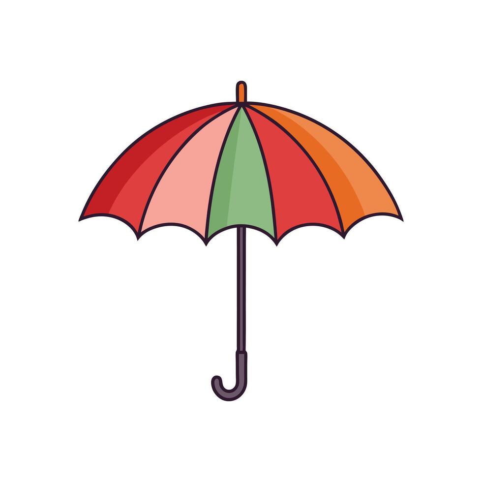 Minimalist Rain Umbrella on White Background vector