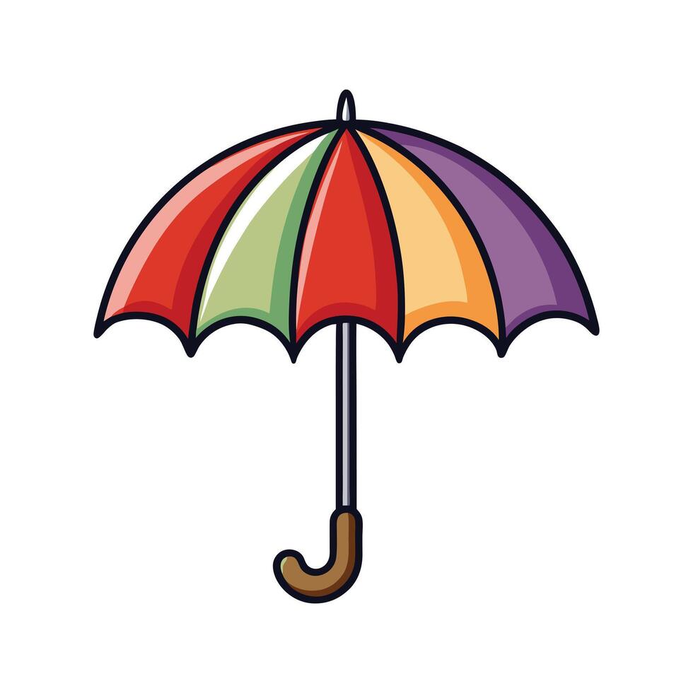 Minimal Umbrella Design in Clean Format vector