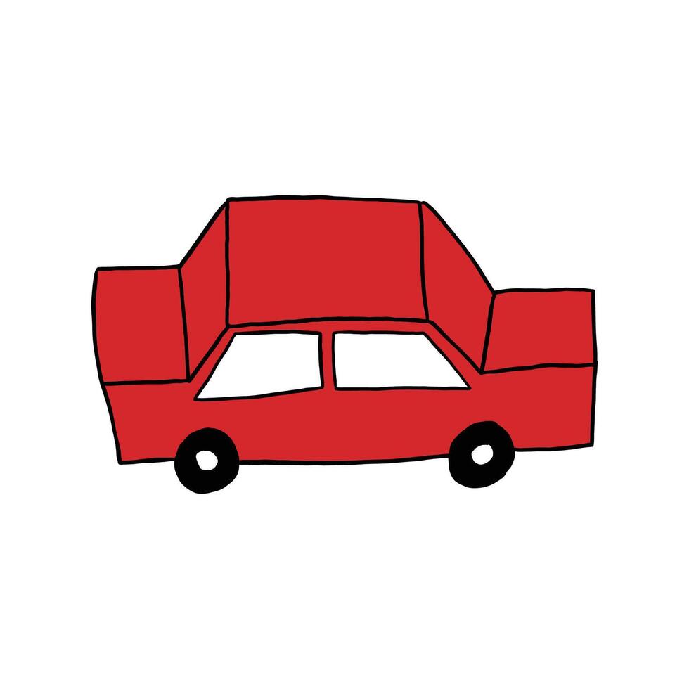 kids drawing scribble car illustration vector