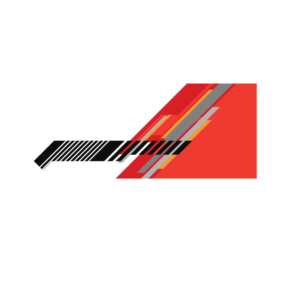 Modern racing car livery design with aggressive graphic style and vibrant colors. vector